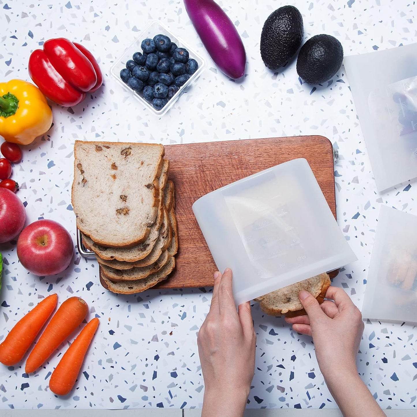 Silicone Food Storage Bags ( 500 ml )